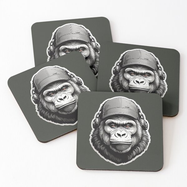 Item preview, Beautiful gorilla in headphones designed and sold by Promarkets.