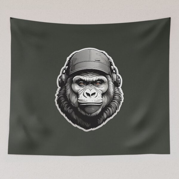 Item preview, Beautiful gorilla in headphones designed and sold by Promarkets.