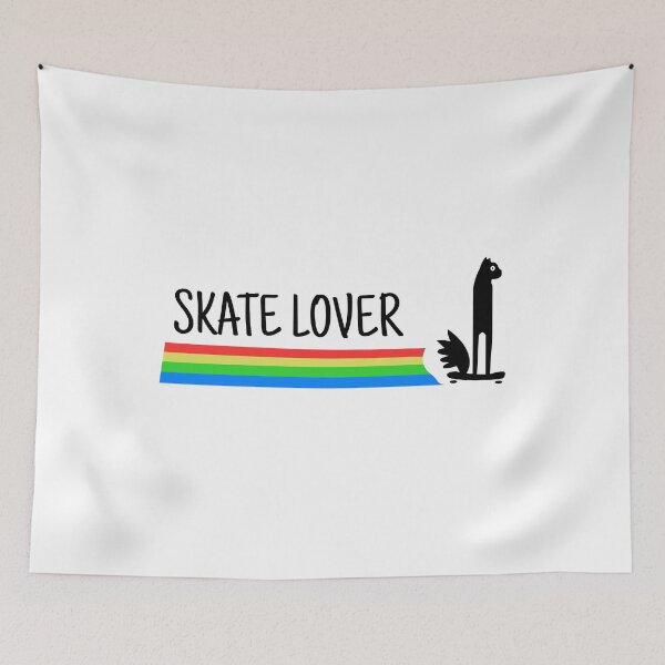 Item preview, Skate Lover Cat, Black Cat Rainbow designed and sold by cutenesss.