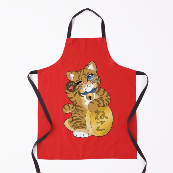 Item preview, Ginger Tabby Maneki Neko Blue Eyes Eyes Blue Collar designed and sold by Xyluxus.