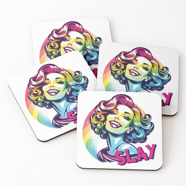 Item preview, Fabuloso diseño de arte pop de Drag Queen con el mantra 'SLAY' designed and sold by PrideFlagMerch.