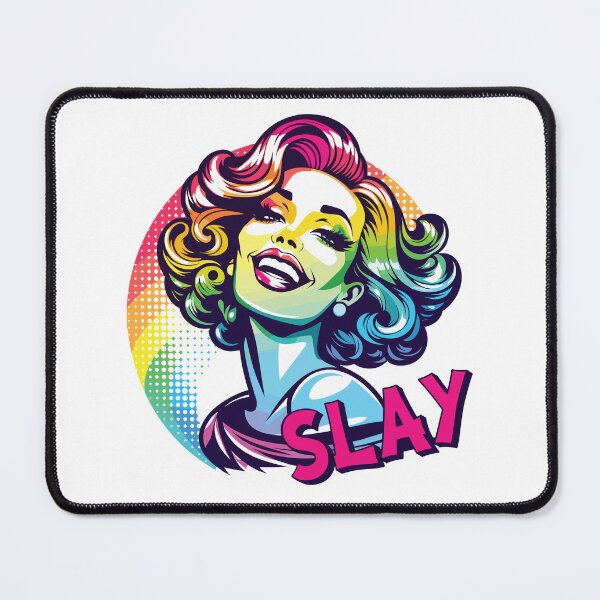 Artikelvorschau, Fabelhaftes Drag Queen Pop Art Design mit ‚SLAY‘-Mantra entworfen und verkauft von PrideFlagMerch.