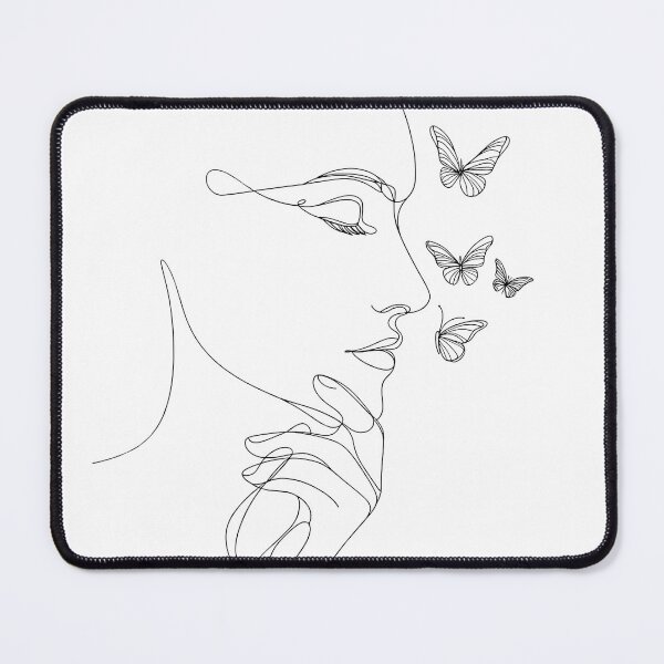 Item preview, Whispers of Nature: Delicate Contour of a Woman with Butterflies designed and sold by LumberEchoArts.