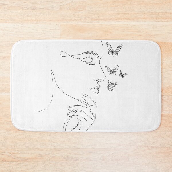 Item preview, Whispers of Nature: Delicate Contour of a Woman with Butterflies designed and sold by LumberEchoArts.
