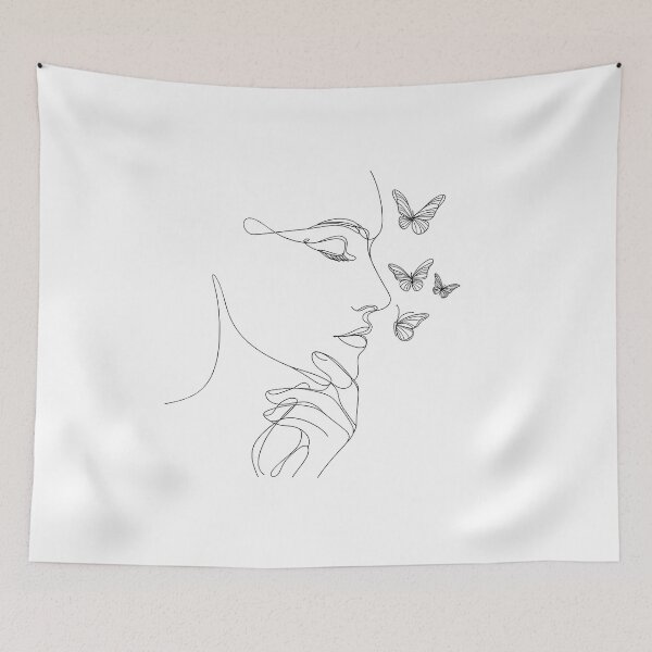 Item preview, Whispers of Nature: Delicate Contour of a Woman with Butterflies designed and sold by LumberEchoArts.