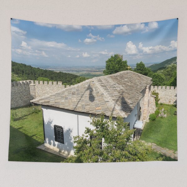 Item preview, Monastery Church Crenelated Walls and Thracian Plain Vista designed and sold by Georgia Mizuleva.