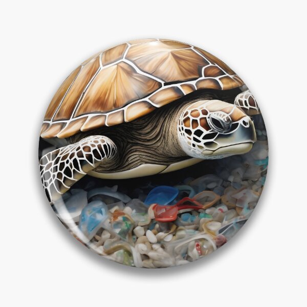 Item preview, A Turtle is Laying on a Pile of Plastic designed and sold by supekaramit0.