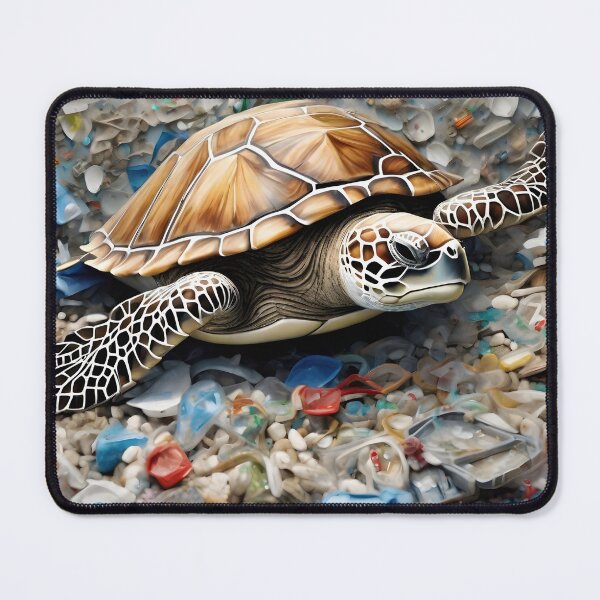 Item preview, A Turtle is Laying on a Pile of Plastic designed and sold by supekaramit0.