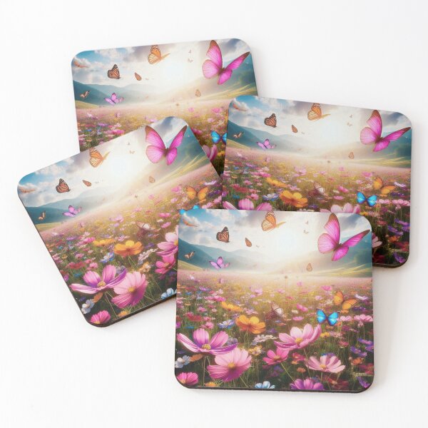 Item preview, Fields of flowers where colorful butterflies flutter, creating a vibrant tapestry of nature. designed and sold by Yourdreamworld.