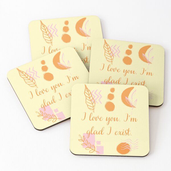 Item preview, I Love You. Im Glad I Exist. Orange Poem Aesthetic Art designed and sold by Rebel-Design.