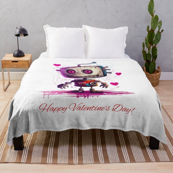 Item preview, Happy Valentine's Retro Robot designed and sold by ZenEvoke.