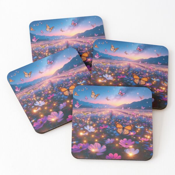 Item preview, fireflies and butterflies on a bright night designed and sold by Yourdreamworld.