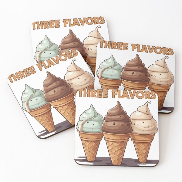 Item preview, three flavors of ice cream designed and sold by YolaShopOnline.