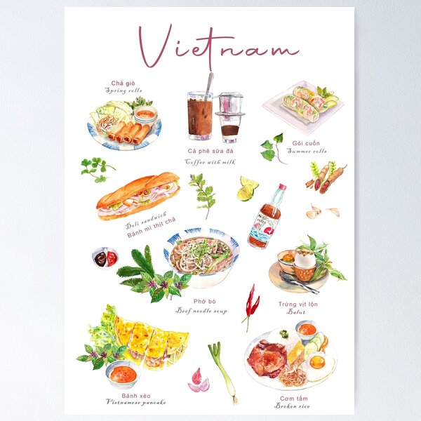 Item preview, Vietnamese assorted food designed and sold by ZephyrArtVN.