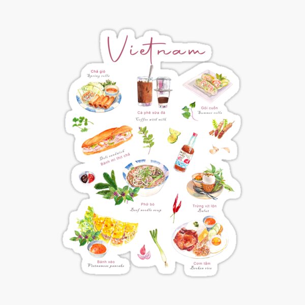 Item preview, Vietnamese assorted food designed and sold by ZephyrArtVN.