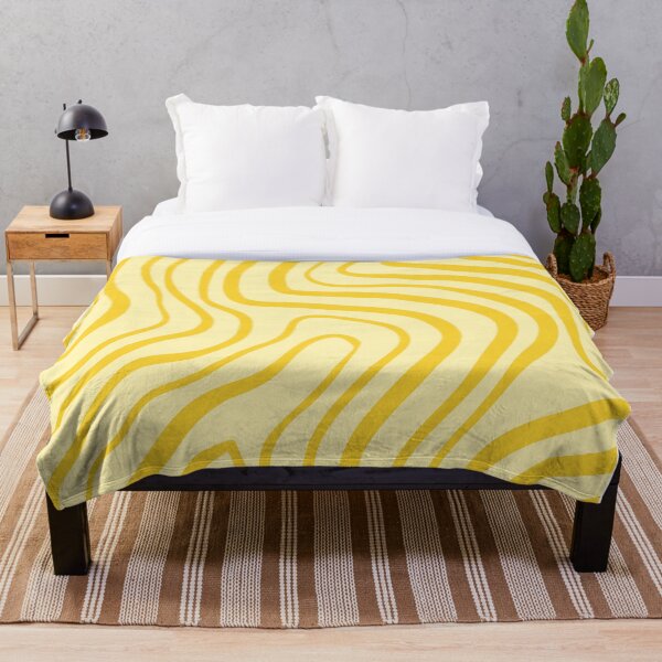 Aperçu de l'œuvre Vagues tourbillonnantes ondulées - Résumé jaune doux et ensoleillé créée et vendue par InteriorRefine.