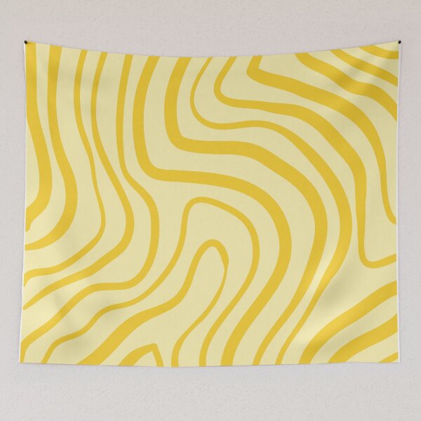 Item preview, Squiggly Swirl Waves - Soft Sunny Yellow Abstract  designed and sold by InteriorRefine.