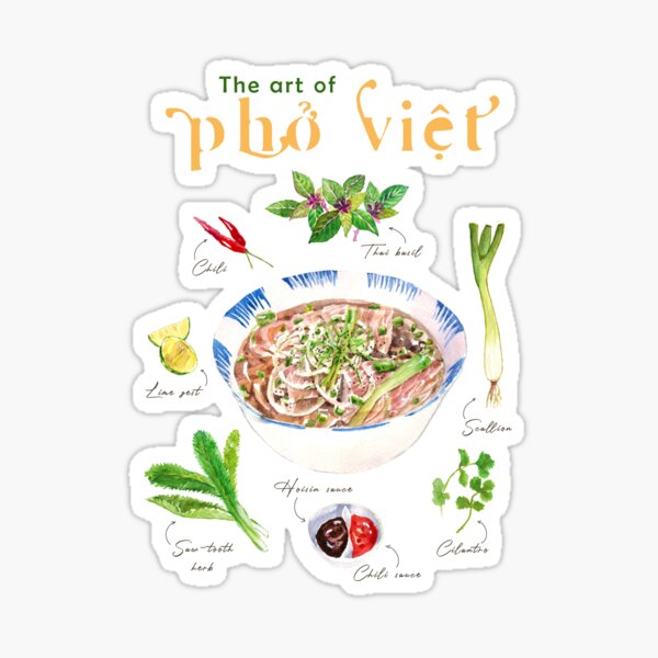 Item preview, Vietnamese phở designed and sold by ZephyrArtVN.