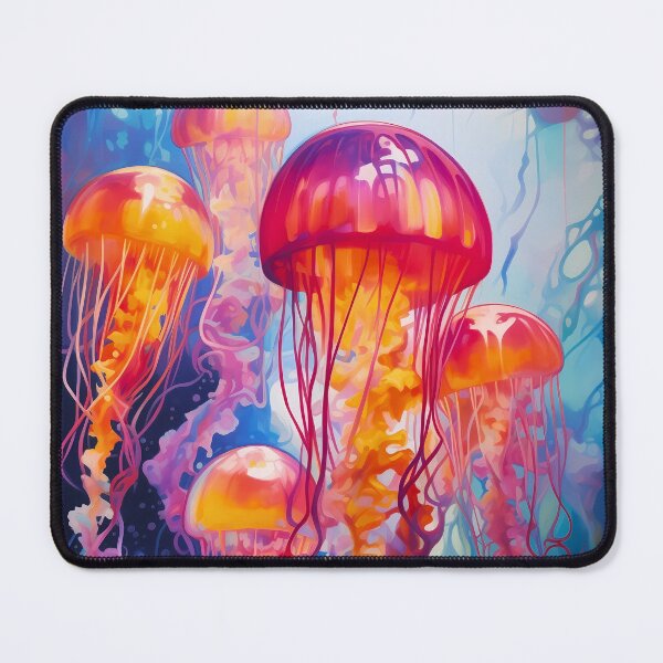 Item preview, Beautiful orange and pink ocean jellyfish animal artwork designed and sold by NBSStore.