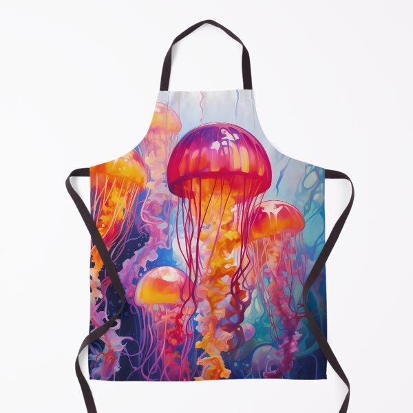 Item preview, Beautiful orange and pink ocean jellyfish animal artwork designed and sold by NBSStore.