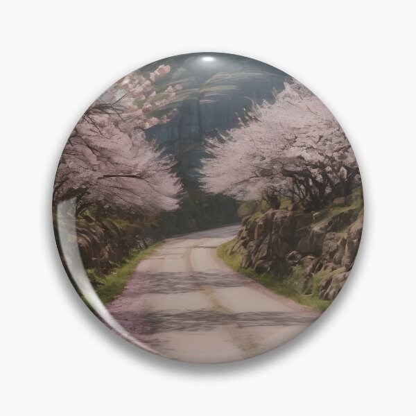 Item preview, Mountainous Road Surrounded by Cherry Blossoms designed and sold by INFUSION2025.