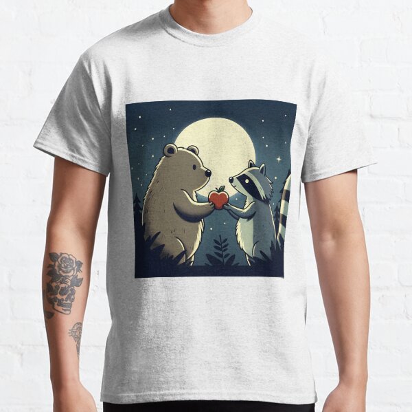 Item preview, Bear and Raccoon in Full Moon designed and sold by omerfdln34.