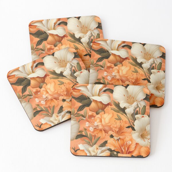 Item preview, Freesia Tile 23: Sun-Kissed Trumpets, Whispering on the Breeze in Ivory, Gold, and Fire, Dancing in Clusters, Dripping Sweet Perfume designed and sold by TheBrainArt.