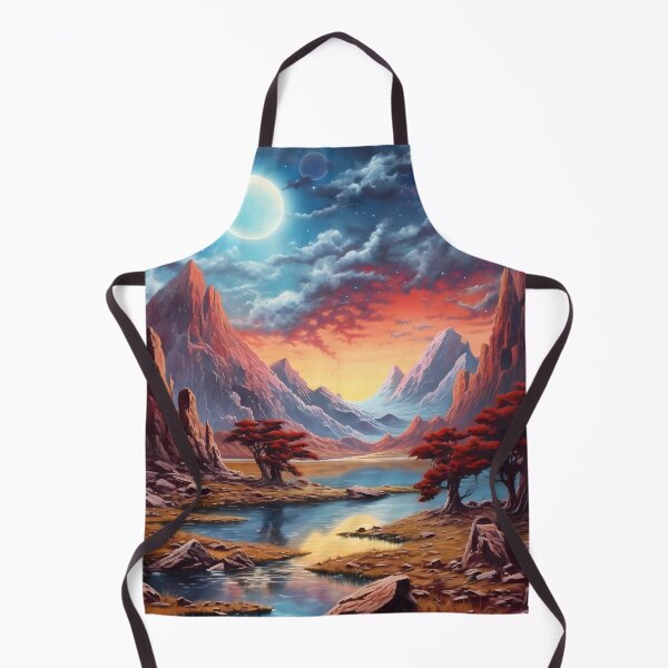 Item preview, Beautiful, bewitching a painting of a mountain lake, trees, full moon in the sky. designed and sold by GiveMeMood.