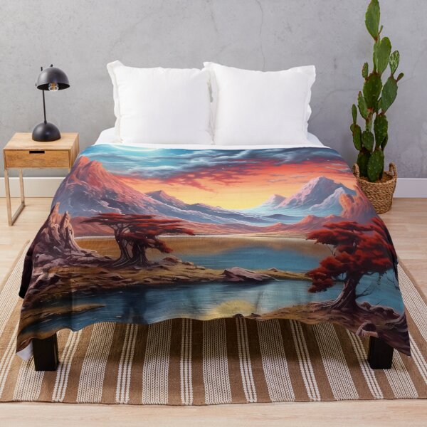 Item preview, Beautiful, bewitching a painting of a mountain lake, trees, full moon in the sky. designed and sold by GiveMeMood.