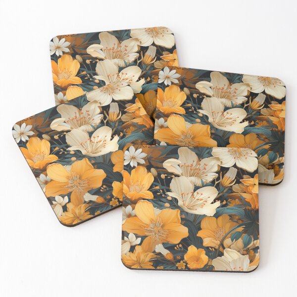 Item preview, Freesia Tile 25: Sun-Kissed Trumpets, Whispering on the Breeze in Ivory, Gold, and Fire, Dancing in Clusters, Dripping Sweet Perfume designed and sold by TheBrainArt.