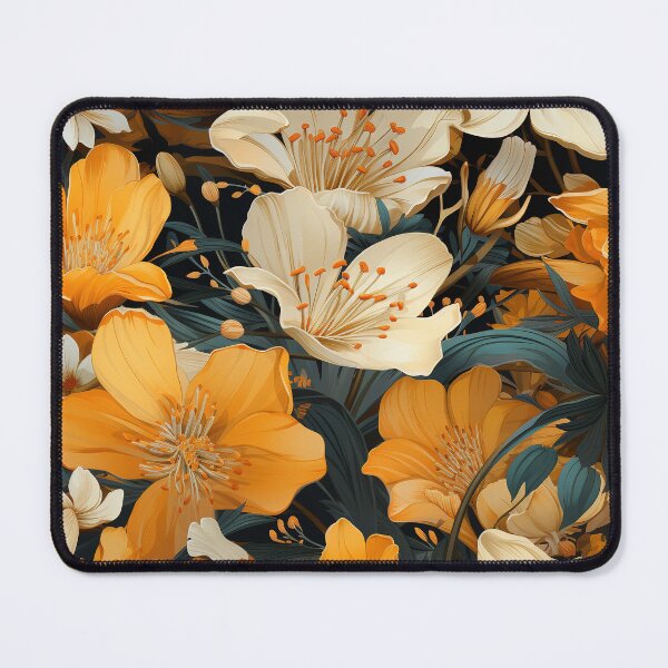 Item preview, Freesia Tile 25: Sun-Kissed Trumpets, Whispering on the Breeze in Ivory, Gold, and Fire, Dancing in Clusters, Dripping Sweet Perfume designed and sold by TheBrainArt.