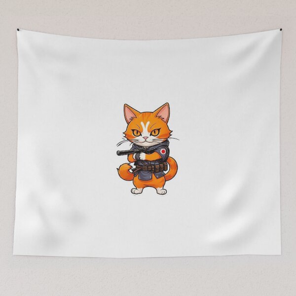 Item preview, Cute orange cat assassin Japan designed and sold by KorArtStudio.