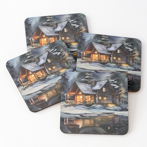 Item preview, Night Cozy Winter Cabin designed and sold by Verycutethings.
