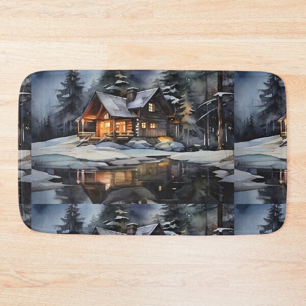 Item preview, Night Cozy Winter Cabin designed and sold by Verycutethings.