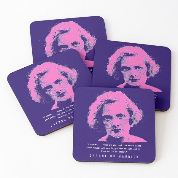 Item preview, Daphne du Maurier quote ( blue and pink): I wonder ... when it was that the world first went amiss, and men forgot how to live and to love and to be happy. designed and sold by artbleed.