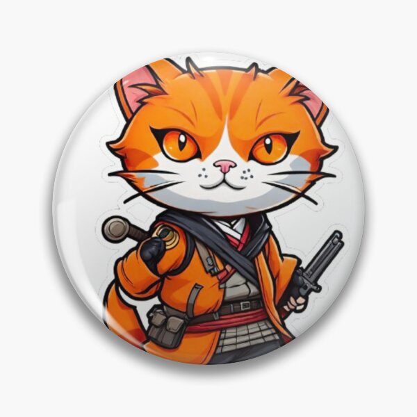 Item preview, Cute orange cat assassin samurai Japan designed and sold by KorArtStudio.