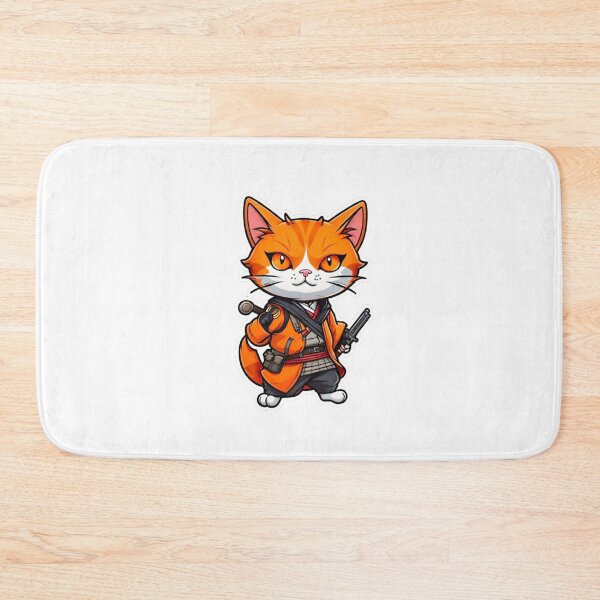 Item preview, Cute orange cat assassin samurai Japan designed and sold by KorArtStudio.
