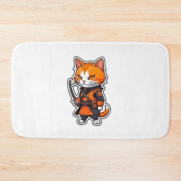 Item preview, Cool orange cat assassin samurai Japan designed and sold by KorArtStudio.