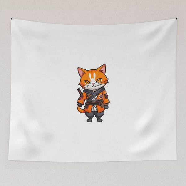 Item preview, Cute orange cat assassin in Japan designed and sold by KorArtStudio.