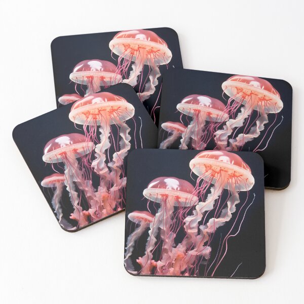 Item preview, Beautiful orange and pink ocean jellyfish or medusa animal swimming designed and sold by NBSStore.