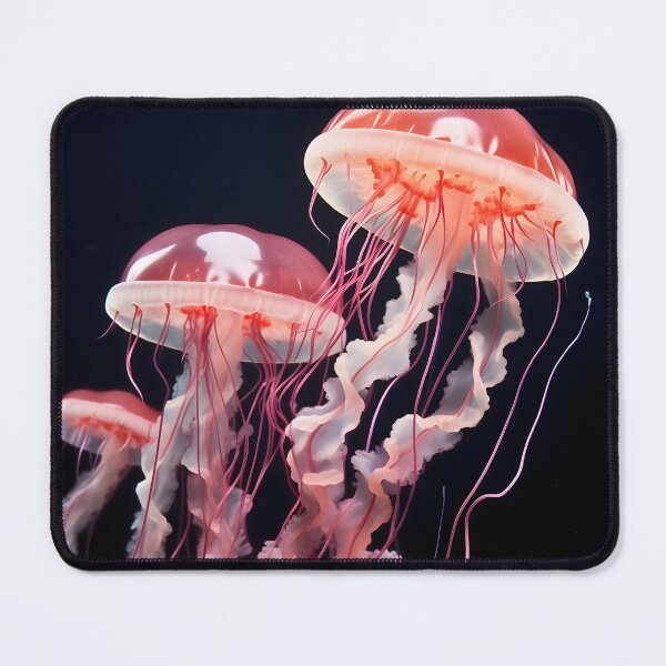 Item preview, Beautiful orange and pink ocean jellyfish or medusa animal swimming designed and sold by NBSStore.
