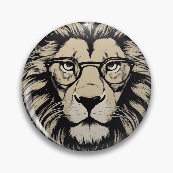Item preview, nerdy vintage lion's head designed and sold by DarkHues.