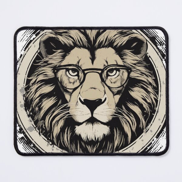 Item preview, nerdy vintage lion's head designed and sold by DarkHues.