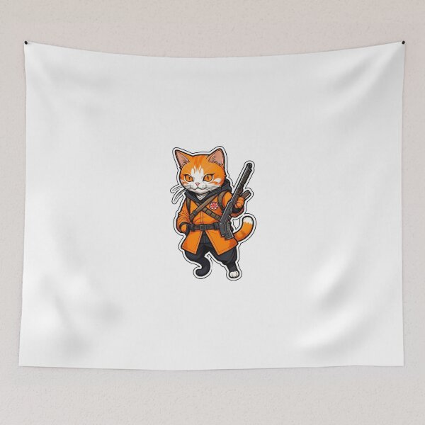 Item preview, Cool orange cat assassin in Japan designed and sold by KorArtStudio.