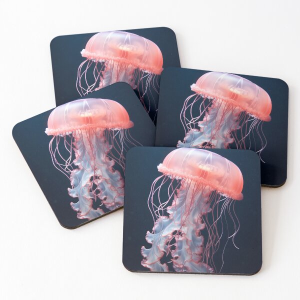 Item preview, Beautiful orange and pink ocean jellyfish or medusa animal swimming designed and sold by NBSStore.