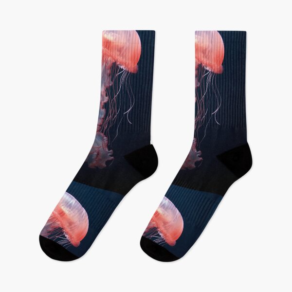 Item preview, Beautiful orange and pink ocean jellyfish or medusa animal swimming designed and sold by NBSStore.