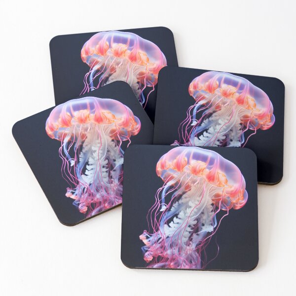 Item preview, Beautiful orange and pink ocean jellyfish or medusa animal swimming designed and sold by NBSStore.