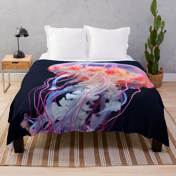 Item preview, Beautiful orange and pink ocean jellyfish or medusa animal swimming designed and sold by NBSStore.