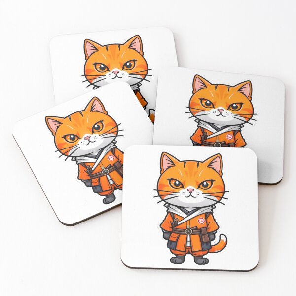 Item preview, Cool orange cat assassin samurai in Japan designed and sold by KorArtStudio.