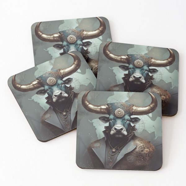 Item preview, Portrait of an Anthropomorphic Bull Steampunk designed and sold by RBRUnitedd.